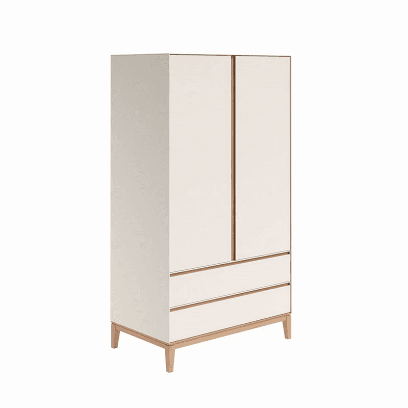 Lars Two Door Wardrobe, H191 x W100cm, Cashmere and Oak