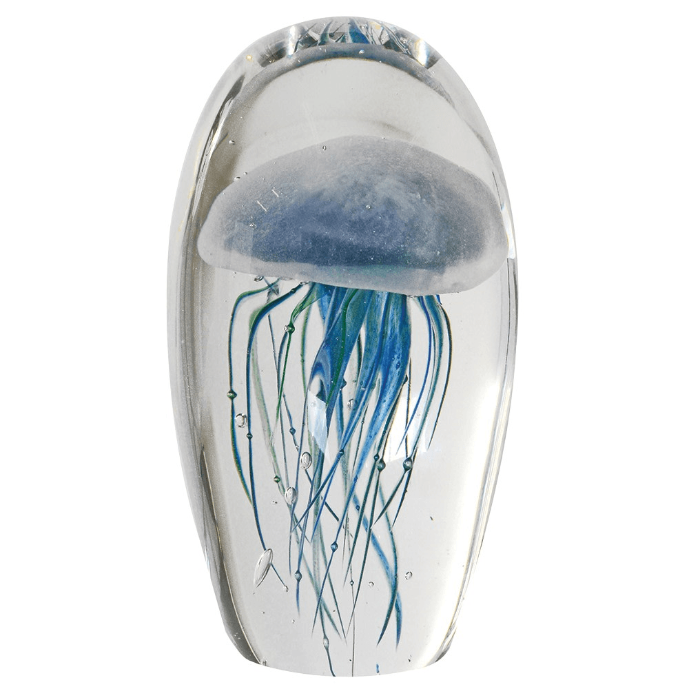 Jellyfish Glass Ornament, Blue