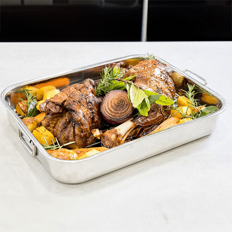 Large roaster and rack, 42 x 32cm, Stainless Steel