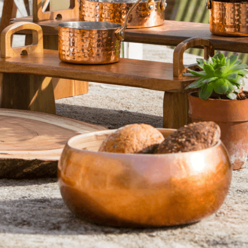 Image showing the Serving bowl, 26cm, Copper Finish Bamboo product.