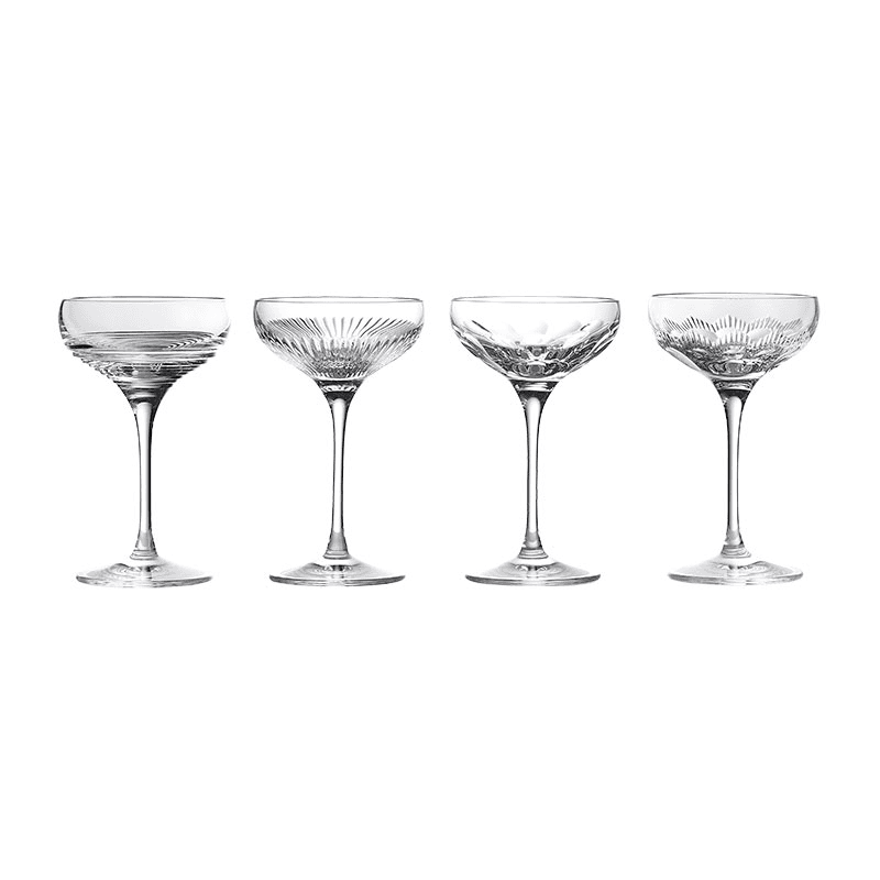 Mixology Set of 4 Coupe Glasses, 120ml, Clear