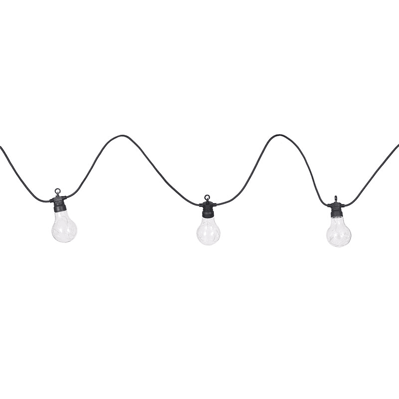 Festoon Solar Lights, 20 Bulbs, Black
