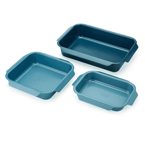 Image showing the Nest Set of 3 Roasting Trays, 30 x 41.1 x 9.06 cm, Blue product.