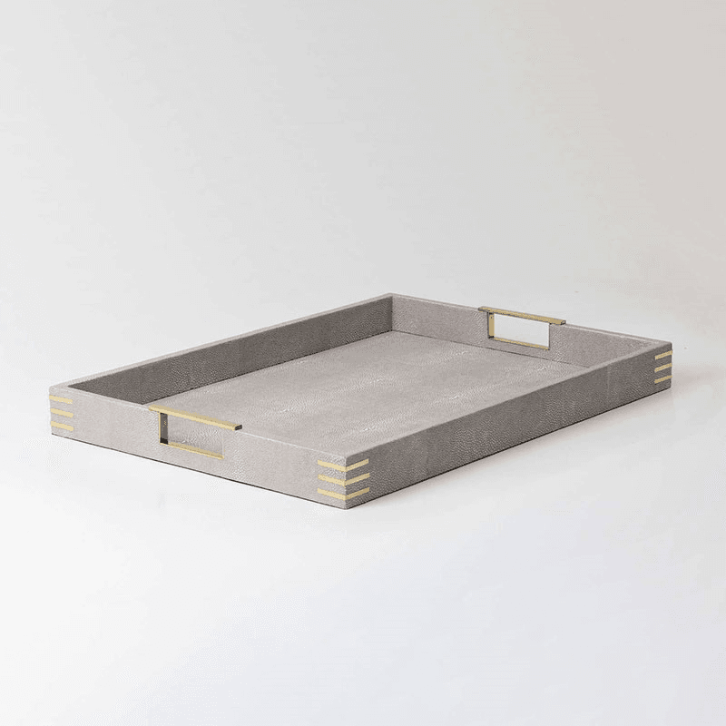 Christie Rectangular Serving Tray, 55 x 40 cm, Barley Shagreen