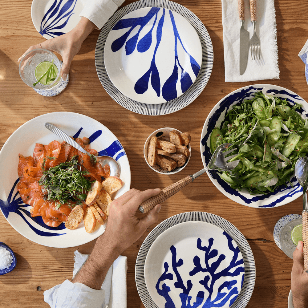 Pacific Set of 4 Tapas Plates, Blue