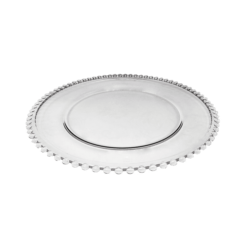 Pearl Glass Charger, 33cm, Clear
