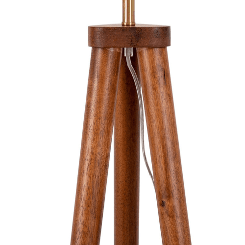 Hawkins Tripod Floor Lamp with Shade, H154cm, Walnut