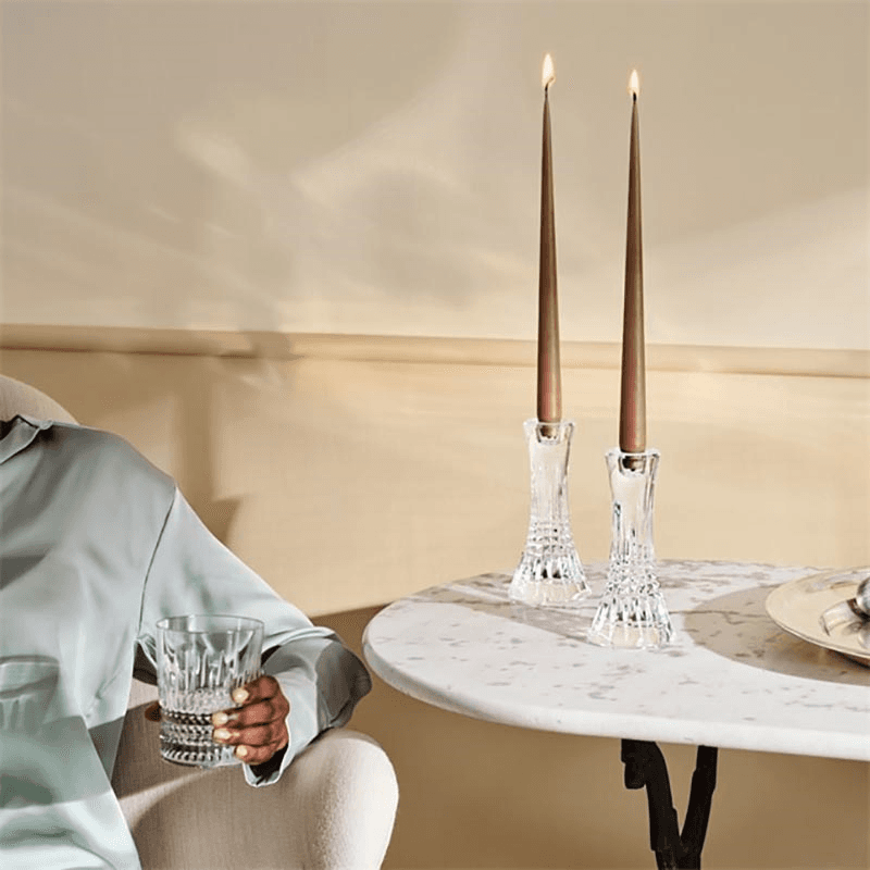 Lismore Diamond Set of 2 Candlesticks, 18cm, Clear