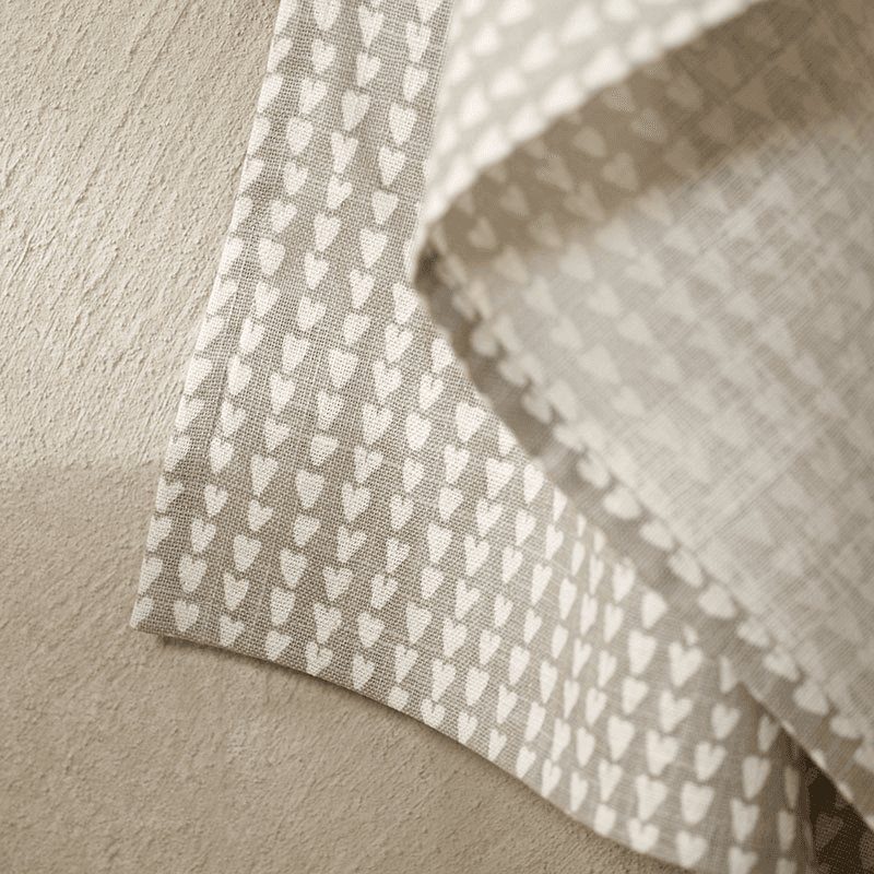 Ditsy Set of 2 Heart Tea Towels, W50cm x L70cm, White/Grey