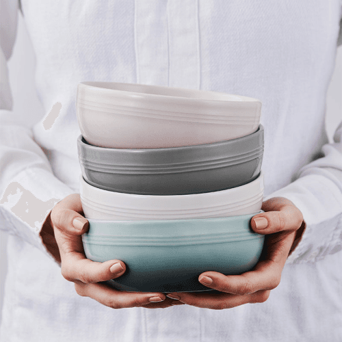 Image showing the Stoneware Coupe Set of 4 Cereal Bowl, Multi product.