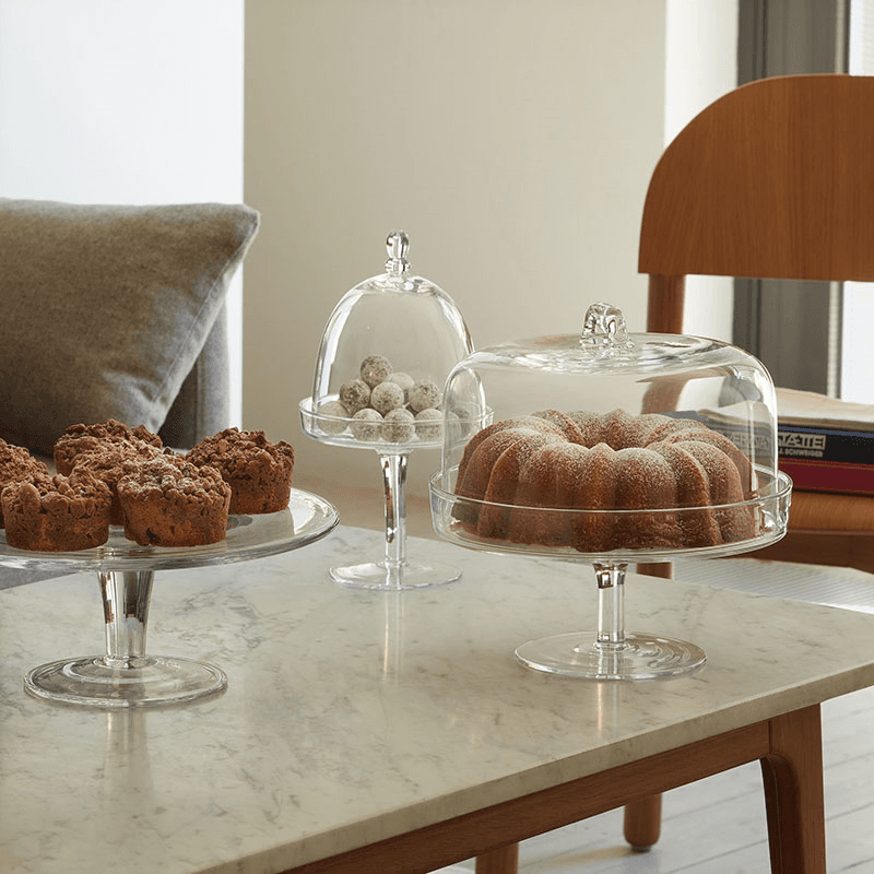 Serve Glass Dome and Stand, D15cm, Clear