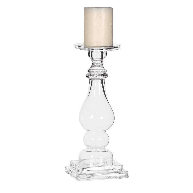 Candlestick, 33cm, Clear Glass