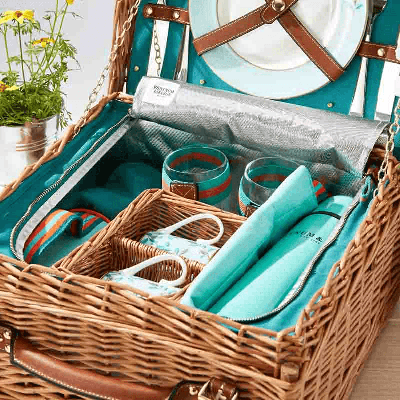 Fortnum's Camellia Picnic Hamper for Two, Eau De Nil