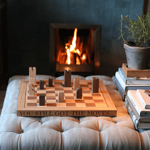 Image showing the Personalised Chess Board, Oak product.