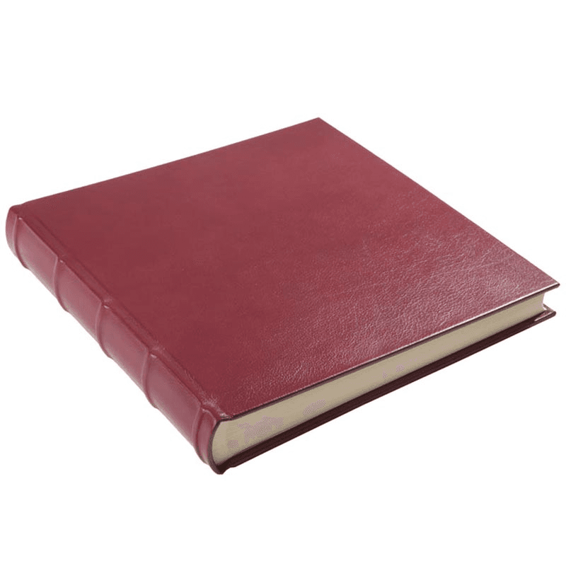 Leather Square Photo Album, 35.5 x 36.5cm, Burgundy
