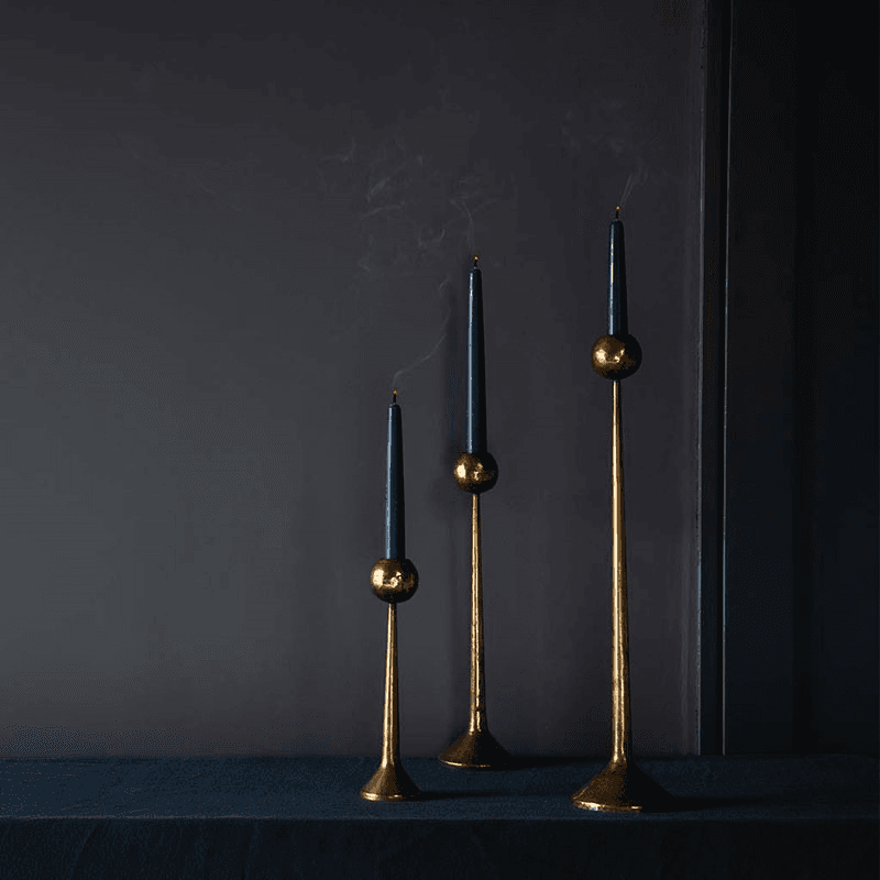 Irrawaddy Candle Stick, H31cm, Brass