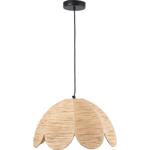 Image showing the Petal Scalloped Pendant, H118cm, Raffia product.