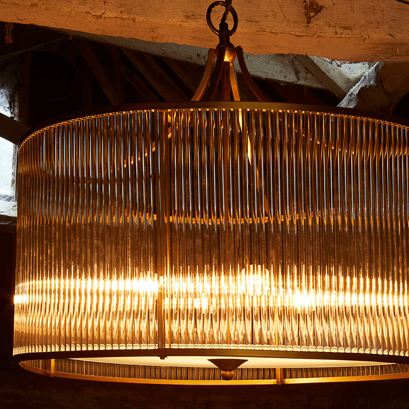 Artemis Circular Chandelier, Antique Brass