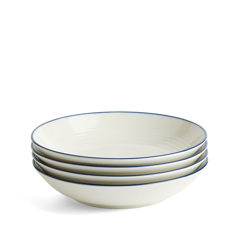 Gordon Ramsay Maze Denim Line Set of 4 Pasta Bowls, White