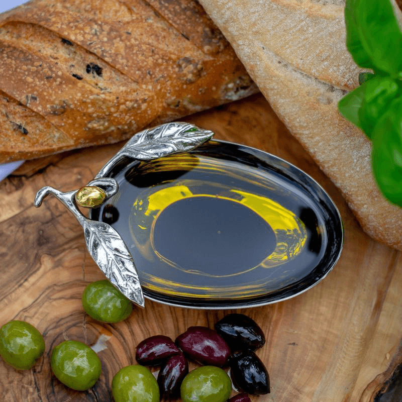 Olive Dipping Bowl, H4 x L14 x D9 cm, Silver
