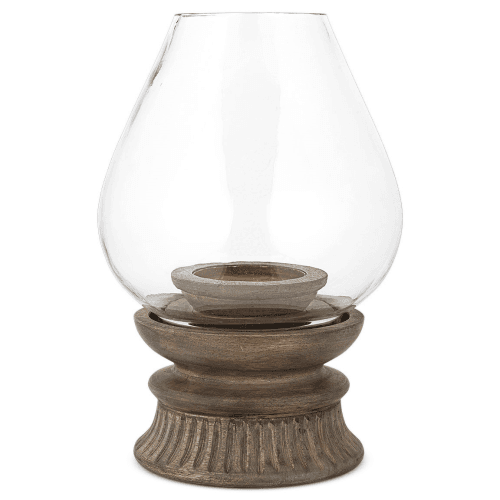 Image showing the Kawani Kawani Mango Wood Lantern, Dark Ash product.