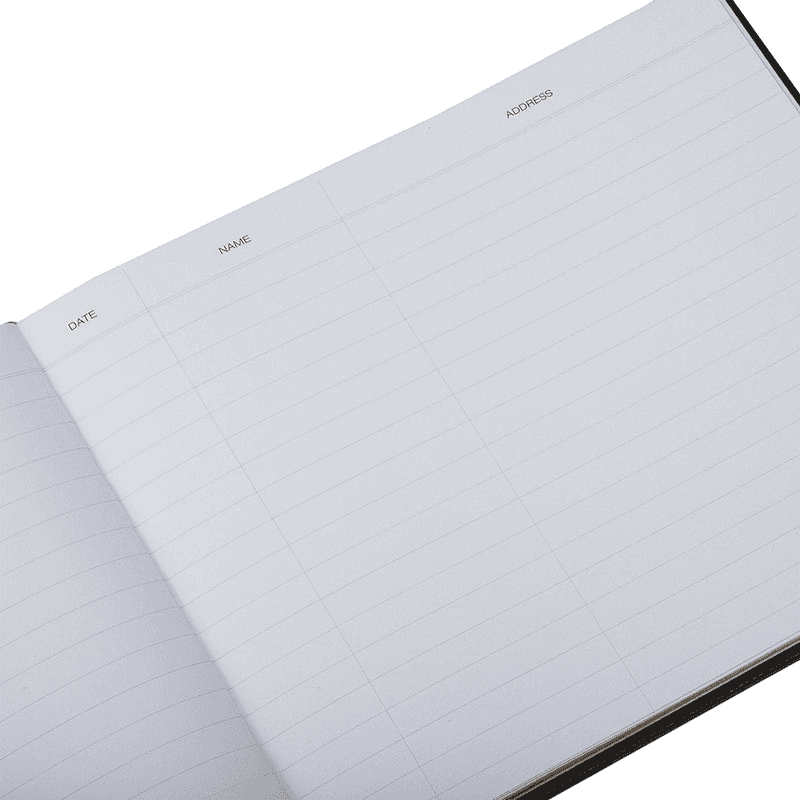 Traditional Plain Page Visitors Book, 23.5 x 28.5cm, Green