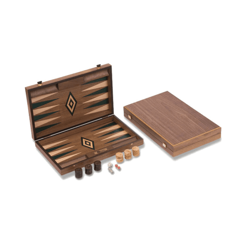 Image showing the Uber Walnut Backgammon Set, Green product.
