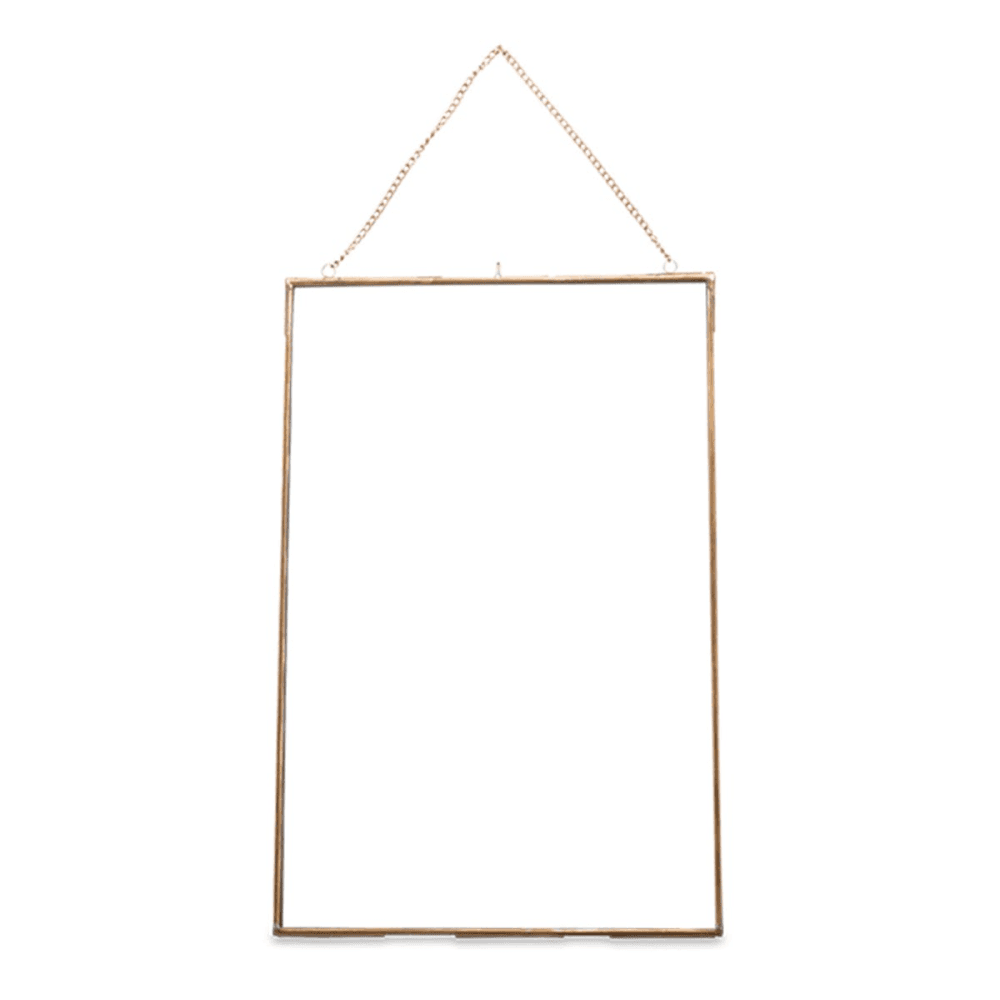Kiko Rectangle Portrait Frame, Antique Brass