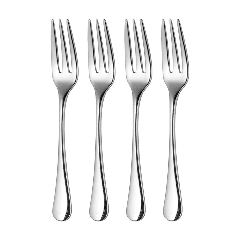 Radford Bright 4 Piece Pastry Fork Set, Stainless Steel