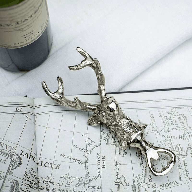 Stag Bottle Opener, L16 x W7 x D5cm, Silver