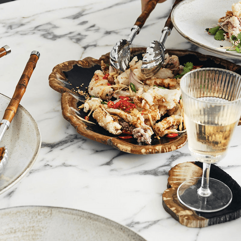 Balfern Petrified Wood Serving Board, D32cm