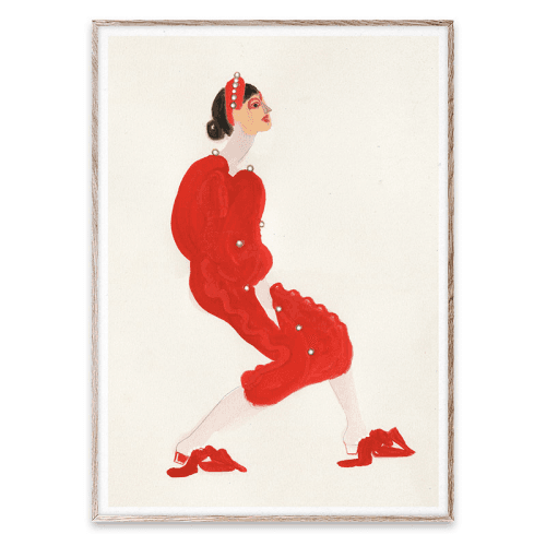 Image showing the Red With Pearls Art Print, 50 x 70cm product.