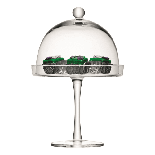 Image showing the Vienna Cakestand and dome, 23/20.5cm, clear product.