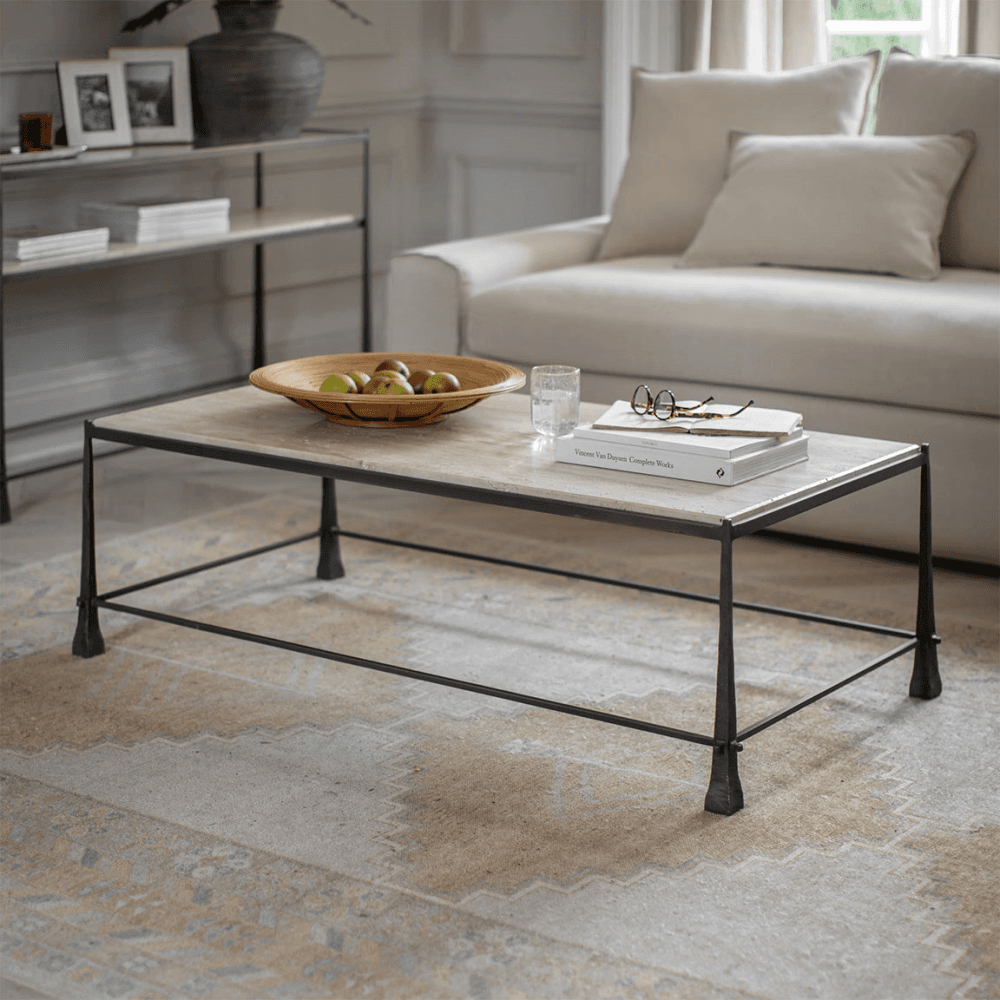 Wellington Coffee Table, Travertine stone