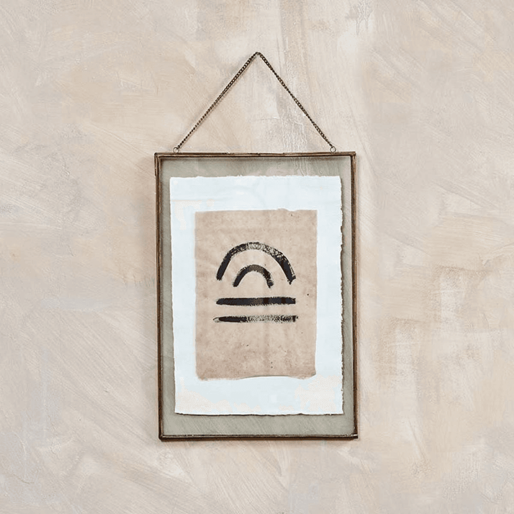 Kiko Rectangle Portrait Frame, Antique Brass