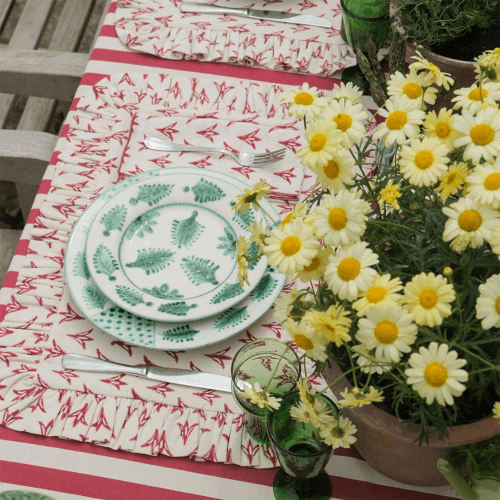 Image showing the Palm & Fern Set of 4 Side Plate, Green product.