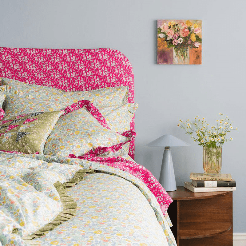 Betsy/Capel Fuchsia Ruffle Cushion, 40cm, Sage