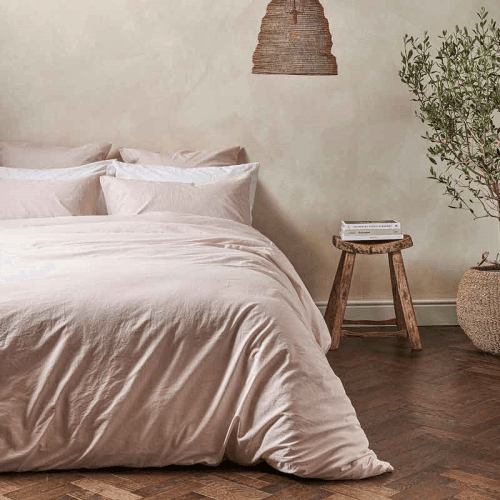 Image showing the Relaxed Cotton Double Duvet Cover, Rose product.