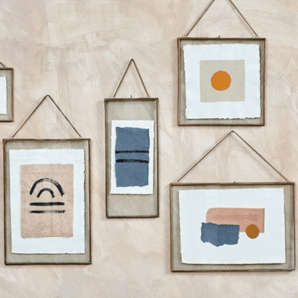 Kiko Rectangle Portrait Frame, Antique Brass