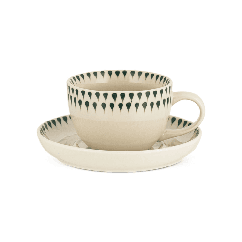 Image showing the Juniper Drop Cup & Saucer, Green product.
