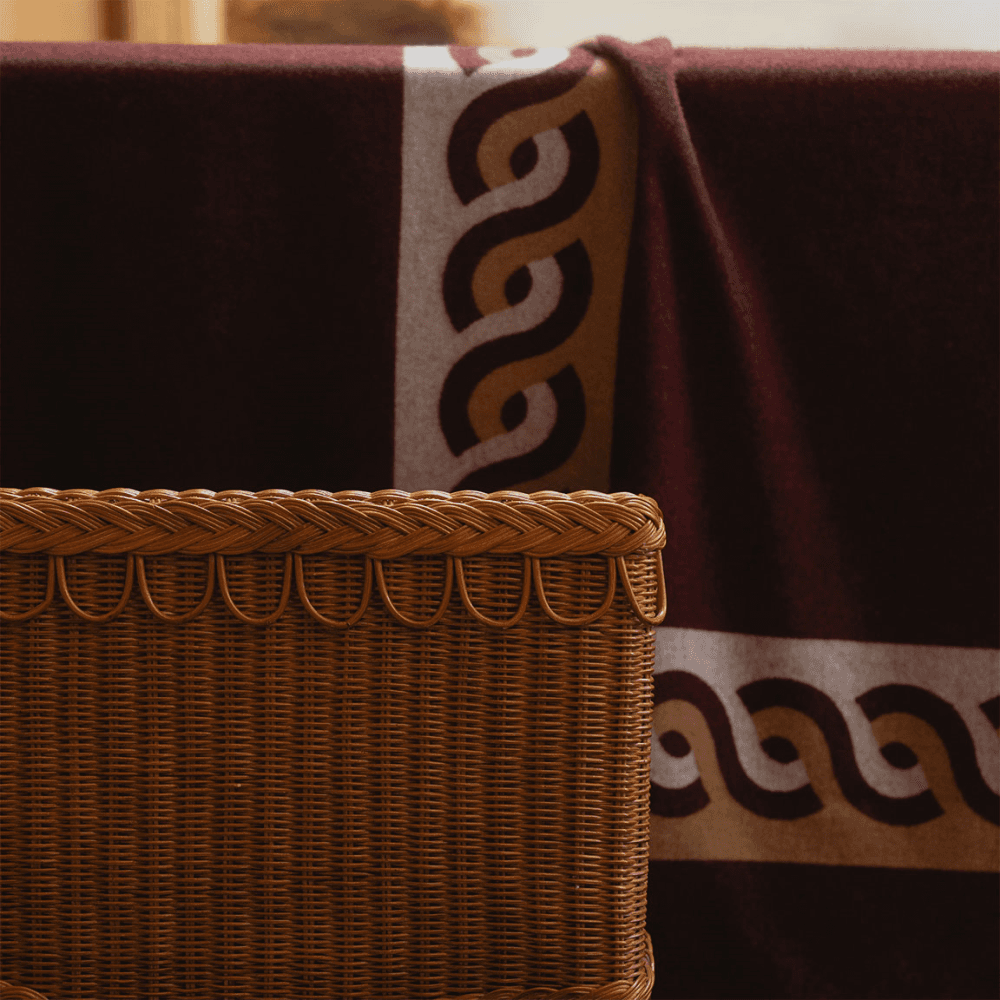 Caline Cashmere Blanket, Burgundy