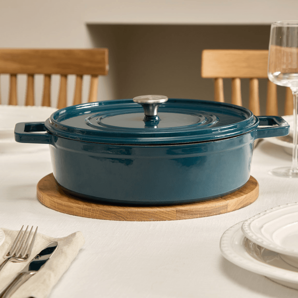 Cast Iron Shallow Casserole, Agave