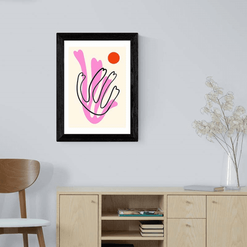 Image showing the Inoui Abstract Flowers III Print, Pink product.