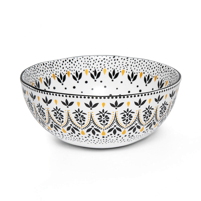 Artisanne Noir Set of 4 Bowls, D15cm, Monochrome