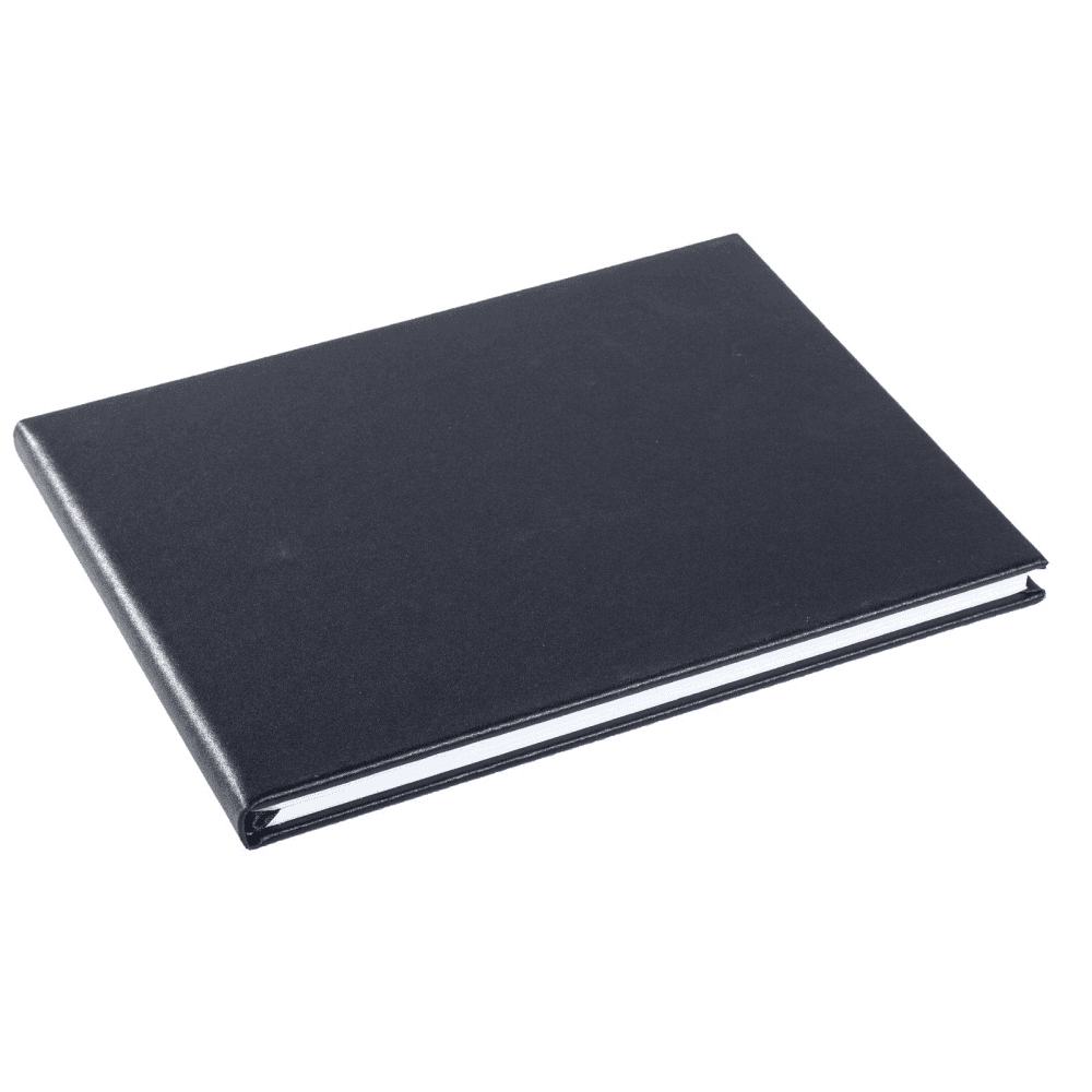 Tuscan Leather Lined Page Visitors Book, 21 x 27cm, Blue