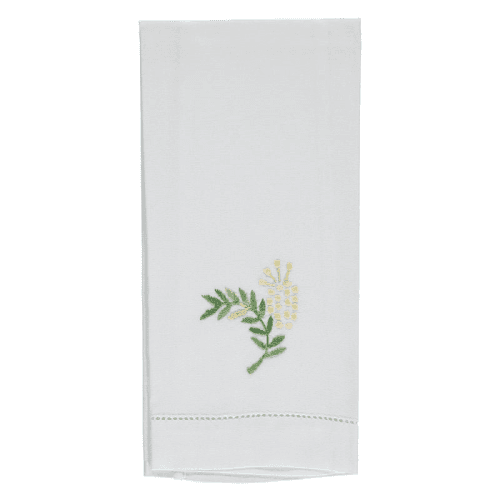 Image showing the Mimosa Hand Towel, White/Green/Cream product.