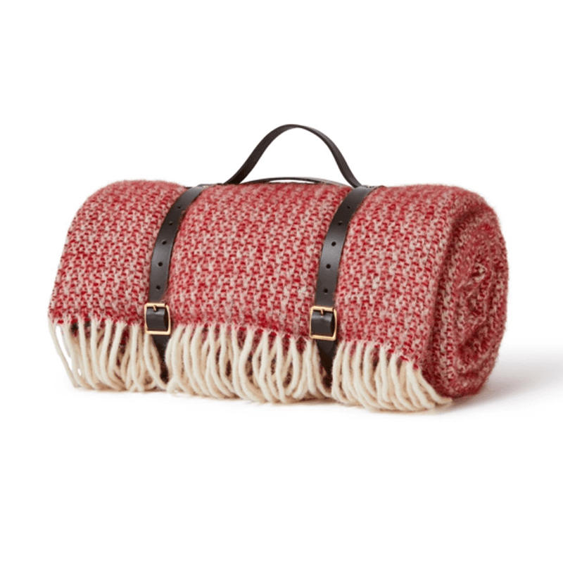 Illusion Polo Picnic Rug, 145 x 183cm, Red & Silver