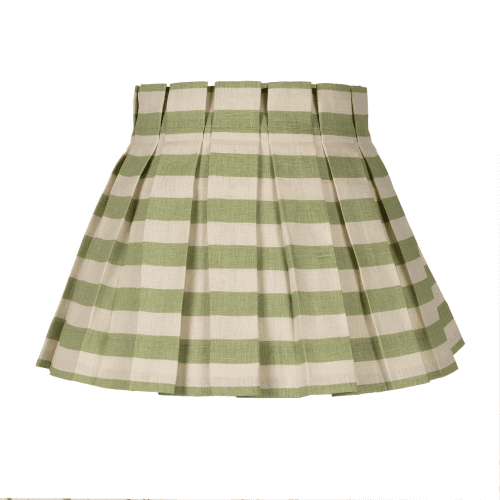 Image showing the Tangier Stripe Linen Structured Box Pleat Lampshade product.