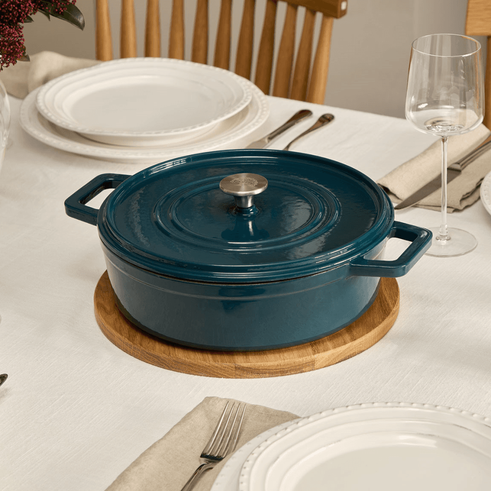 Cast Iron Shallow Casserole, Agave