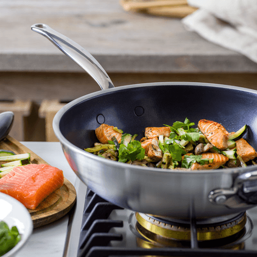 Image showing the Premiere Non-Stick Wok, 30cm, Stainless Steel product.